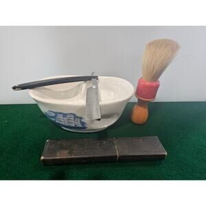 Vintage Razor set Genuine Porcelain House of Fuller Shaving Boat,